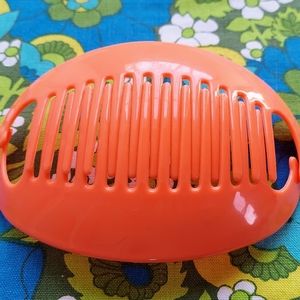 Vintage 80s GOODY Hair Cincher Clip Comb vtg Ponytail Holder coral pink peach